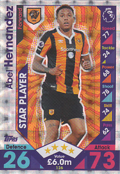 Abel Hernandez Hull City 2016/17 Topps Match Attax Star Player #126